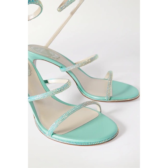 RARE! RENE CAOVILLA Cleo crystal-embellished leather sandals - Picture 4 of 4